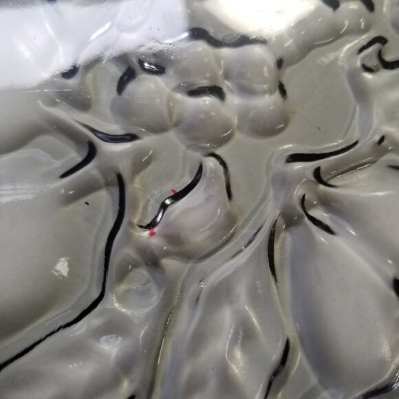 Vintage Glass Dish Ruffled Bowl Federal Pioneer Fruit Pattern 11" Centerpiece - Picture 9 of 16